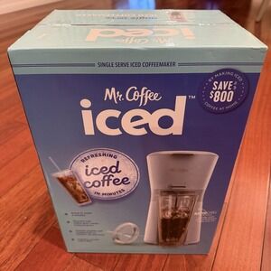 Mr. Coffee Iced Coffee Maker with Reusable Tumbler and Coffee Filter - White New
